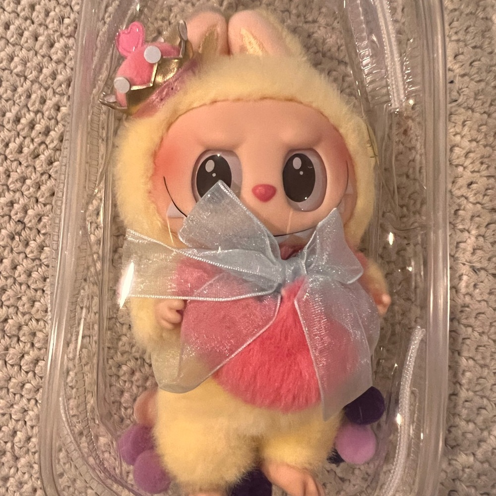 Charming Bunny Doll in Yellow and Pink Outfit